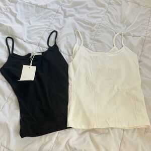 Zara basic camisoles black and cream size S